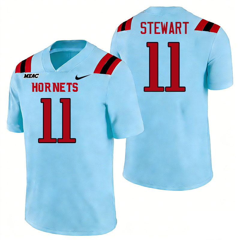 Delaware State Hornets #11 Nathan Stewart College Football Jerseys,Uniforms Stitched-Light Blue
